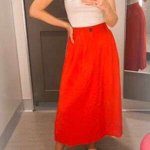 a new day Red Midi Skirt